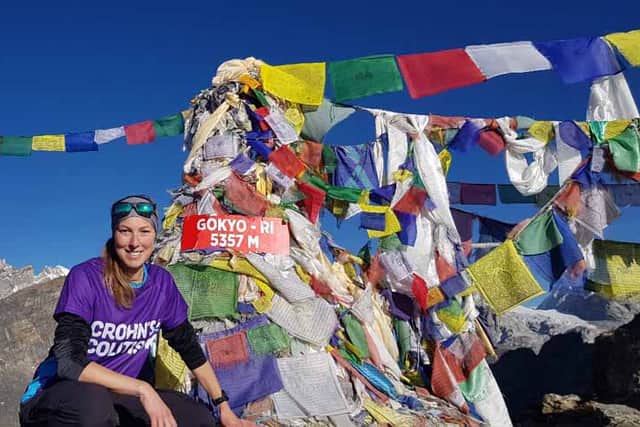 But, refusing to give in to the lifelong condition, in April this year she climbed 17,598 feet to the Base Camp of the world’s highest mountain in the Himalayas.