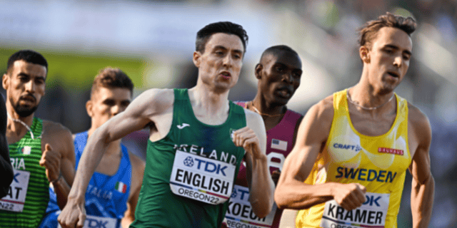 Mark English on his way to qualifying for the 800m semi-finals at the World Athletics Championships. Photo: Sportsfile