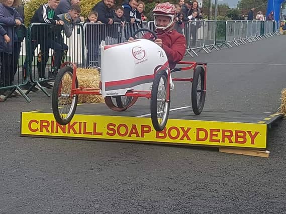 Action from a previous Soap Box Derby in Crinkill