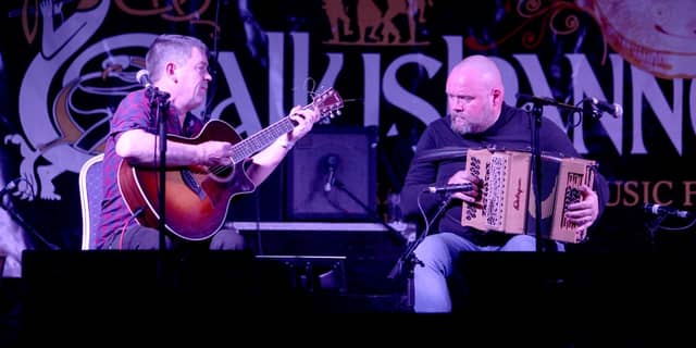 The Dave Munnley Band performing at Ballyshannon Folk and Traditional Music Festival on Saturday night PICTURE: THOMAS GALLAGHER