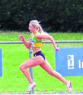 Katie Bergin, pictured, is no stranger to national competitions and took part in the U/23 track and field championships in the 100mts and 200mts