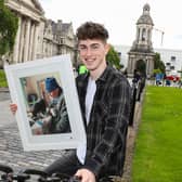 Dan Killackey pictured with his  winning work 'isolation' and, below, Emma O’Brien