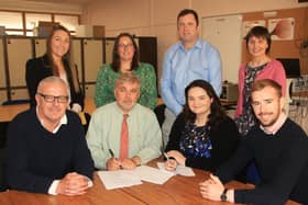 Staff representatives and members of the Board Management with some of the design team at the contract signing | PICTURES: Adrian Butler