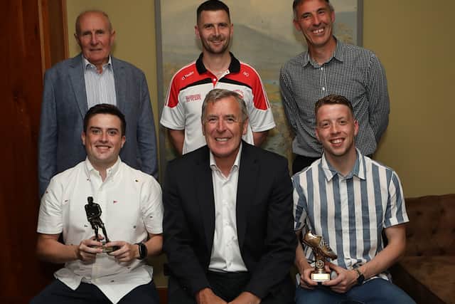 Sunday evening’s event at McGrory’s saw the club present their annual awards from the 2021/22 season: Club Person of the Year - Lochlainn McCool; Senior Players Player of the Year - Ryan Greene; Reserves Players Player of the Year - Jason McLaughlin; Youth Player of the Year - Dean Doherty; Senior Player of the Year - Ryan Greene; Reserves Player of the Year - Matt McDaid; Senior Top Goalscorer - Jack McLaughlin; Reserves Top Goalscorer - Noel McLaughlin.