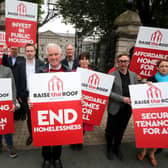 The regional March for Housing events were launched outside Leinster House