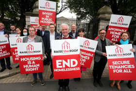 The regional March for Housing events were launched outside Leinster House