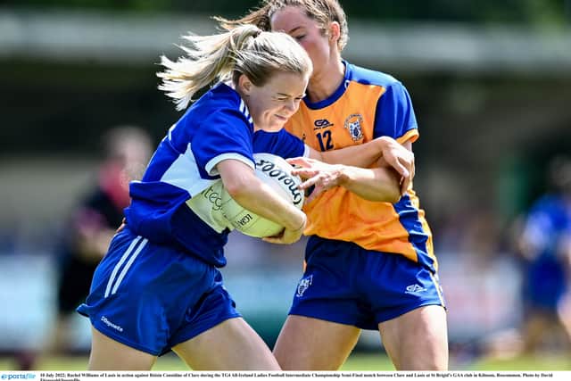 Eimear Barry produced two saves for the O’Moore county while at the other end Nerney (three), Jane Moore and Emma Lawlor made it 0-7 to 1-3, with Marrinan and Grainne Nolan responding. MORE BELOW PICTURE.
