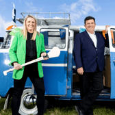 Presenters Jacqui Hurley and Des Cahill