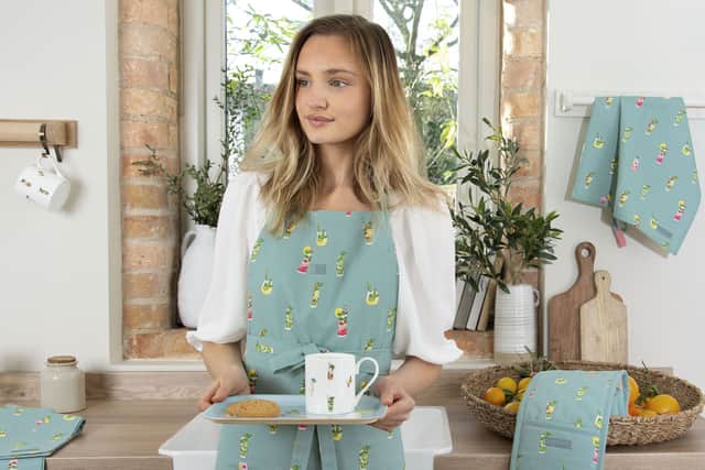10. Sophie Allport Cocktails Adult Apron, £24; Cocktails Tea Towel – Set of 2, £19.50; Cocktails Double Oven Glove, £24, and Cocktails Mug, from £13.50, Sophie Allport