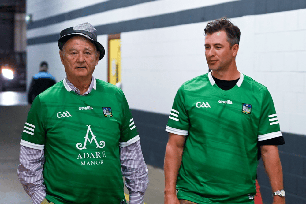 Sportsfile captured Bill Murray and Adam Scott on their way into Croke Park