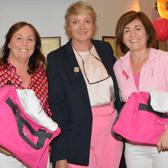 At the Play in Pink Day at Dundrum for Breast Cancer Research: left to right, Collette O’Dwyer, Lady Captain Niamh Chadwick and Michele Crowe. Collette and Michele were second in the open competition.