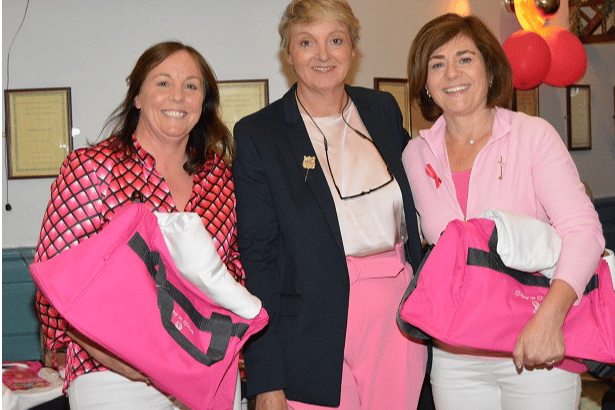 At the Play in Pink Day at Dundrum for Breast Cancer Research: left to right, Collette O’Dwyer, Lady Captain Niamh Chadwick and Michele Crowe. Collette and Michele were second in the open competition.