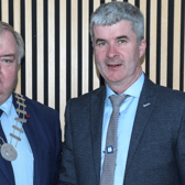 Cllr Michael O'Meara, outgoing Cathaoirleach of Nenagh Municipal District with incoming Cathaoirleach Cllr Hughie McGrath Picture: Odhran Ducie