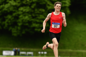 Fintan Dewhirst in action at the Mary Peter's Track.