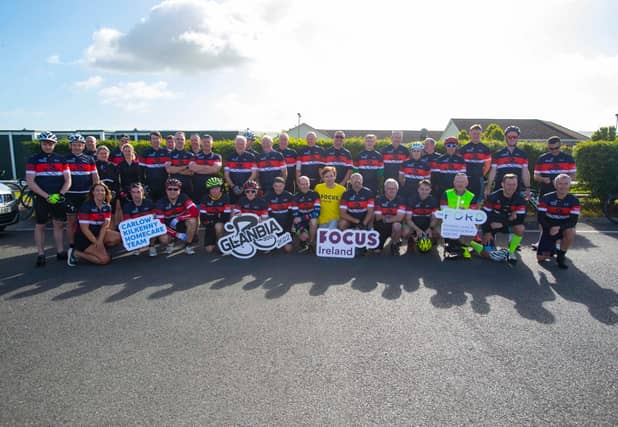 Glanbia 300 cyclists pictured before they left Ballyragget for Wexford for the 300km fundraising cycle.. Picture: Patrick Browne