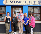 The staff at the new ‘Vincents’   Abbey Street, Cahir: Rachel Darcy, Sinead Darcy, Manager Chris Butler, Rose Marie Ward, Patricia O’Dwyer