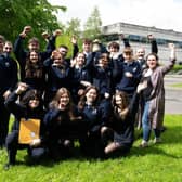 The winning team 'Women in STEM’ with the rest of their school St Catherine’s Killybeg’s Academy participants and teacher Ms Nicola Sharkey
