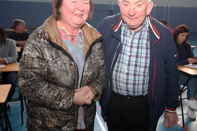 Below, Geraldine and Mike Nicholas, Gouldavoher