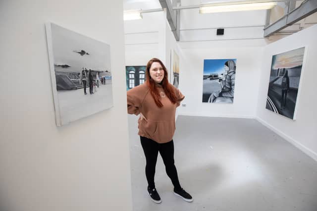 Fine Art Painting graduate Larissa Lane with her project Outside Perspective | PICTURES: Alan Place