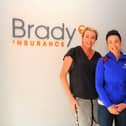 Jane Brady, Managing Director of Brady Insurance, pictured with Carrick-on-Shannon AC Chairperson Siobhan Murtagh and Secretary John Connolly Picture: Willie Donnellan