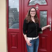 Sharon Slater, whose new book is 100 Women of Limerick, outside her new abode | PICTURES: Adrian Butler