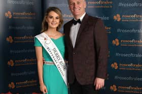 Derry Rose Emma McKenna with Rose of Tralee host Daithí Ó Sé.