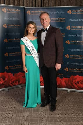 Derry Rose Emma McKenna with Rose of Tralee host Daithí Ó Sé.