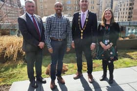 Pat Fitzgerald, Limerick City and County Council; Roland Persaud, Bloomberg Philanthropies, Mayor Daniel Butler and Victoria Cerullo, Chief of Staff, Government Innovations, Bloomberg