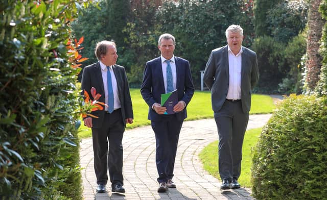 At the launch of the Arrabawn Co-Op Annual report were Micheal O'Kelly, chief financial officer; Edward Carr, chairman, and Conor Ryan, CEO Picture: Odhran Ducie