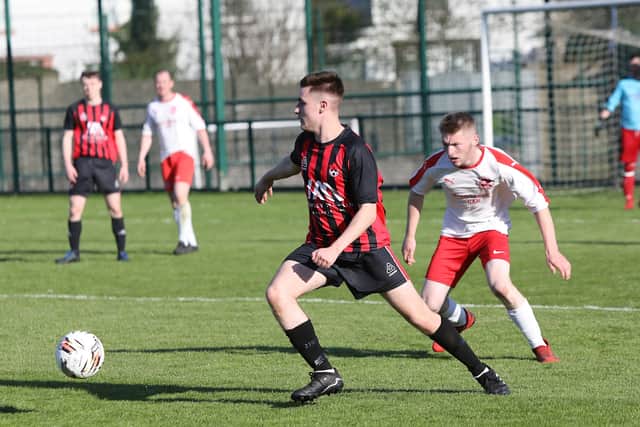 Culdaff took the lead on six minutes after a superb ball from Ryan Greene released Bryan McCandless on the right who advanced into the area and pulled the ball back where Jack O’Brien’s effort took a deflection forcing Michael McCole to parry. However, Jack McLaughlin was on hand to fire home the loose ball. 