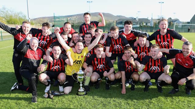 Redcastle United celebrate their victory in the . Photos Tom Heaney