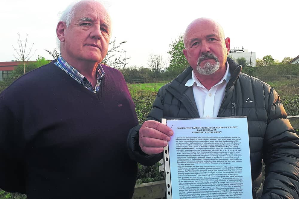 Concerned residents Joe Burke and John McInerney