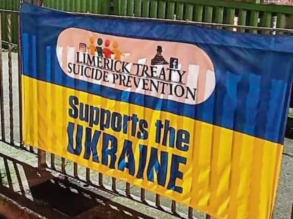 The flag was attached to railings at Shannon Bridge