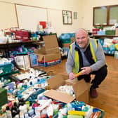 Wayne Lynch pictured sorting supplies for the Ukrainan refugees in Ardagh | PICTURES: Marie Keating