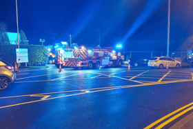 Emergency services attend the scene at Newbridge Silverware on Friday evening
