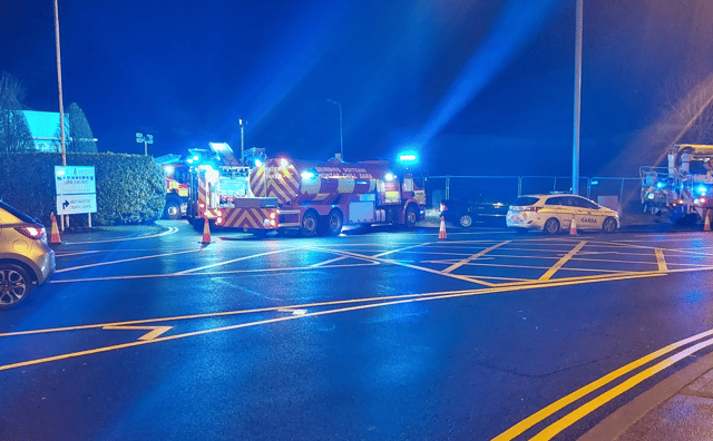 Emergency services attend the scene at Newbridge Silverware on Friday evening