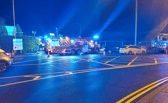 Emergency services attend the scene at Newbridge Silverware on Friday evening