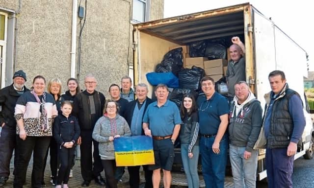 Some of the many volunteers in Rathkeale who worked on the shipment to Poland for Ukrainian refugees