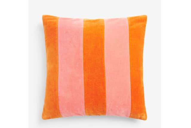 7. Velvet Stripe Cushion, £20, Next