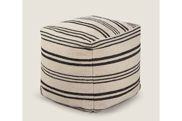 9. Kaikoo Cream & Black Stripe Woven Pouffe, £45, Direct.asda