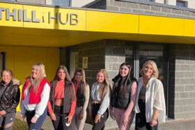 Louise pictured with the  inspirational young Limerick woman and members of the South Hill Hub on International  Women's Day