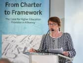 Chief executive of Kilkenny County Council Colette Byrne speaking at the launch of the report last Monday. Picture: Dylan Vaughan