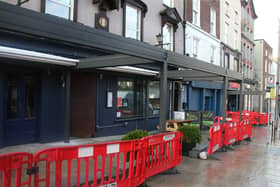 A pergola is installed in Thomas Street | Picture: Adrian Butler