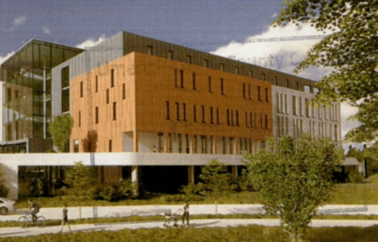 A rendering of how the hospital may have looked