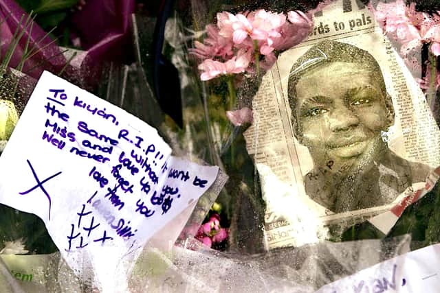 The 15-year-old, who played for Queens’ Park Rangers’ youth team, was stabbed through the heart when he intervened to stop a play fight outside the London Academy in Edgware, north-west London.
