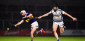 Tipperary's Ger Browne is tackled by Ryan Mullaney of Laois during the opening National Hurling League game in Portlaoise. Picture: Ray McManus/Sportsfile