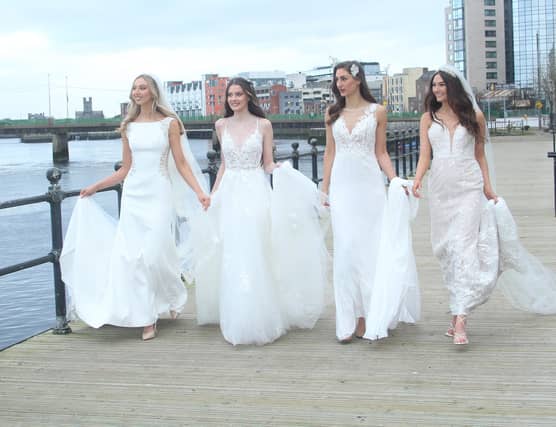 Models from the Holman Lee Agency showcasing stunning bridal gowns this Saturday at the launch of the Mid West Bridal Exhibition which takes place on February 13 Picture: Mike Cowhey