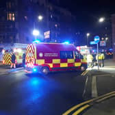 The scene of the incident at the Dock Road this evening