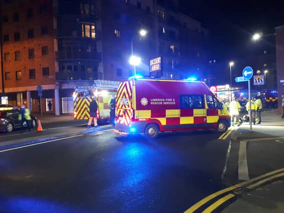 The scene of the incident at the Dock Road this evening