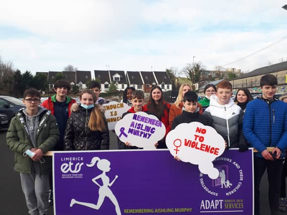 First, second and third years from Limerick Educate Together secondary school prepare for the walk